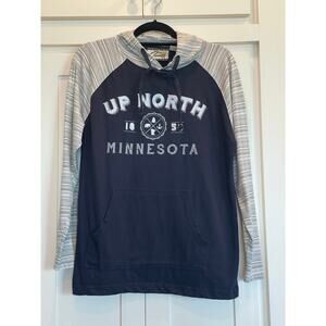 Coconut Creek Trading CO Minnesota raglan hoodie blue and gray Med unisex